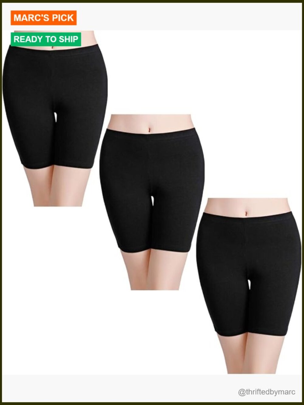 Women's Cotton Boy Shorts Panties 3 Pack Anti Chafing Long Leg Underwear